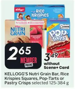 Sobeys KELLOGG'S Nutri Grain Bar, Rice Krispies Squares, Pop-Tarts or Pastry Crisps offer