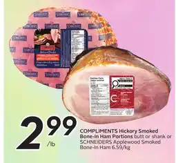Sobeys COMPLIMENTS Hickory Smoked Bone-In Ham Portions offer