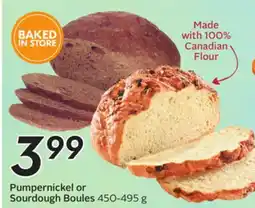 Sobeys Pumpernickel or Sourdough Boules offer