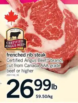Fortinos FRENCHED RIB STEAK offer