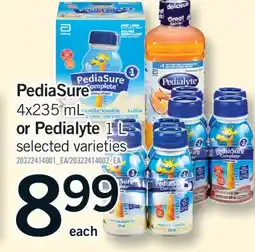 Fortinos PediaSure 4x235 mL or Pedialyte 1 L offer