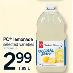 Fortinos PC LEMONADE offer