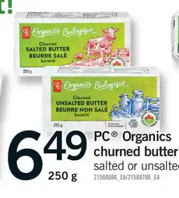 Fortinos PC ORGANICS CHURNED BUTTER offer
