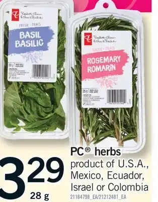 Fortinos PC HERBS offer