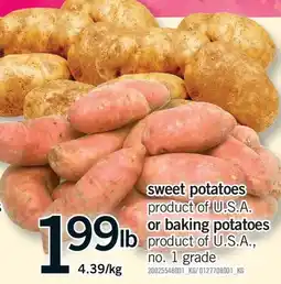 Fortinos SWEET POTATOES OR BAKING POTATOES offer