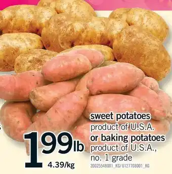 Fortinos SWEET POTATOES OR BAKING POTATOES offer