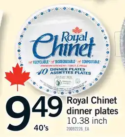 Fortinos ROYAL CHINET DINNER PLATES, 10.38 INCH, 40's offer