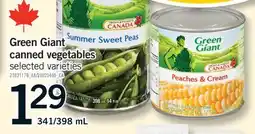 Fortinos GREEN GIANT CANNED VEGETABLES, 341/398 ML offer