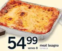 Fortinos MEAT LASAGNA, serves 8 offer