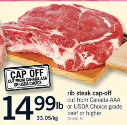 Fortinos RIB STEAK CAP-OFF offer