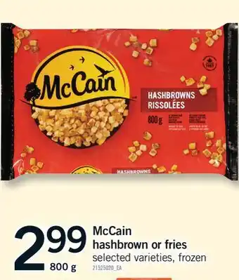 Fortinos MCCAIN HASHBROWN OR FRIES offer