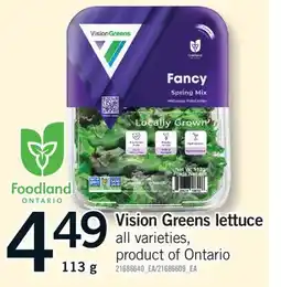 Fortinos VISION GREENS LETTUCE offer