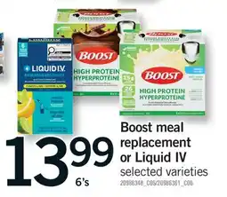 Fortinos BOOST MEAL REPLACEMENT OR LIQUID IV, 6's offer