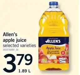 Fortinos ALLEN'S APPLE JUICE offer