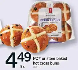 Fortinos PC OR STORE BAKED HOT CROSS BUNS offer