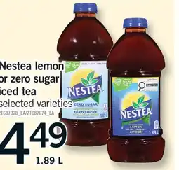 Fortinos NESTEA LEMON OR ZERO SUGAR ICED TEA offer