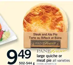 Fortinos LARGE QUICHE OR MEAT PIE offer