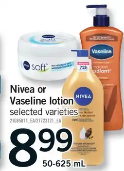 Fortinos NIVEA OR VASELINE LOTION offer