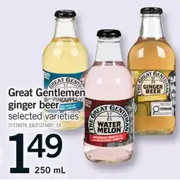 Fortinos GREAT GENTLEMEN GINGER BEER offer