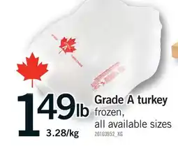 Fortinos GRADE A TURKEY offer
