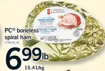 Fortinos PC BONELESS SPIRAL HAM offer