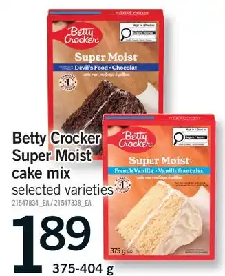 Fortinos Betty Crocker Super Moist cake mix offer