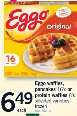 Fortinos EGGO WAFFLES, PANCAKES, 16'S OR PROTEIN WAFFLES, 8'S offer