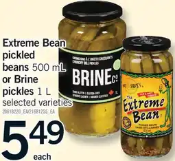 Fortinos EXTREME BEAN PICKLED BEANS 500 ML OR BRINE PICKLES 1 L offer