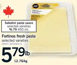 Fortinos FORTINOS FRESH PASTA offer