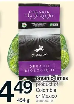 Fortinos ORGANIC LIMES offer