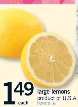Fortinos LARGE LEMONS offer