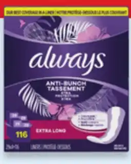 Walmart Always liners offer