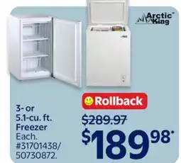 Walmart 3- or 5.1-cu ft. Freezer offer