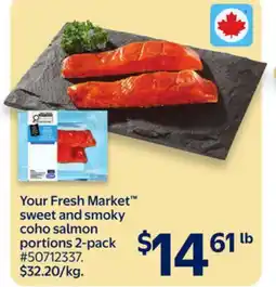 Walmart Your Fresh Market sweet and smoky coho salmon portions 2-pack offer
