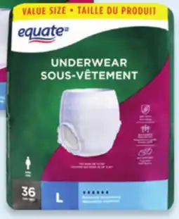 Walmart Equate incontinence underwear value Pack offer