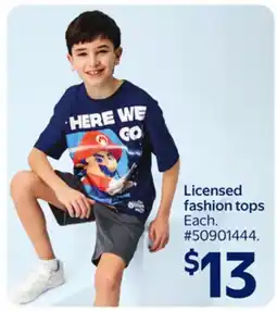 Walmart Licensed fashion tops offer