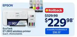 Walmart EcoTank ET-2803 wireless printer offer