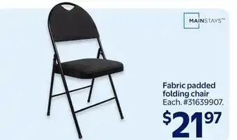 Walmart MAINSTAYS Fabric Padded Folding Chair offer