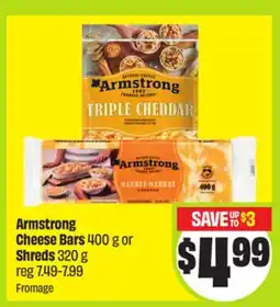 FreshCo Armstrong Cheese Bars 400 g or Shreds 320 g offer