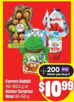 FreshCo Ferrero Rabbit 142-162.5 g or Kinder Surprise Maxi 116-150 g offer