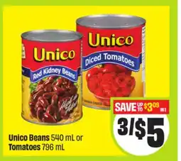 FreshCo Unico Beans 540 mL or Tomatoes 796 mL offer