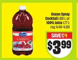 FreshCo Ocean Spray Cocktail 1.89 L or 100% Juice 1.77 L offer