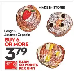 Longo's Assorted Zeppole offer