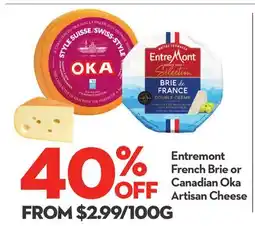 Longo's French Brie or Canadian Artisan Cheese offer