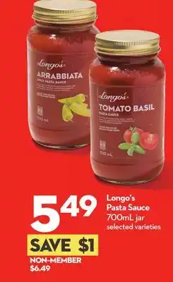 Longo's Pasta Sauce offer