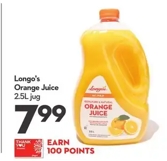 Longo's Orange Juice offer