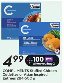 Sobeys COMPLIMENTS Stuffed Chicken Cutlettes or Asian Inspired Entrées offer
