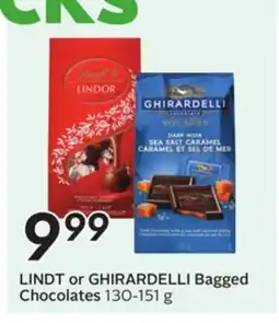 Sobeys LINDT or GHIRARDELLI Bagged Chocolates offer