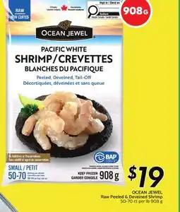 Sobeys OCEAN JEWEL Raw Peeled & Deveined Shrimp offer