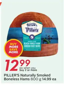 Sobeys PILLER'S Naturally Smoked Boneless Hams offer